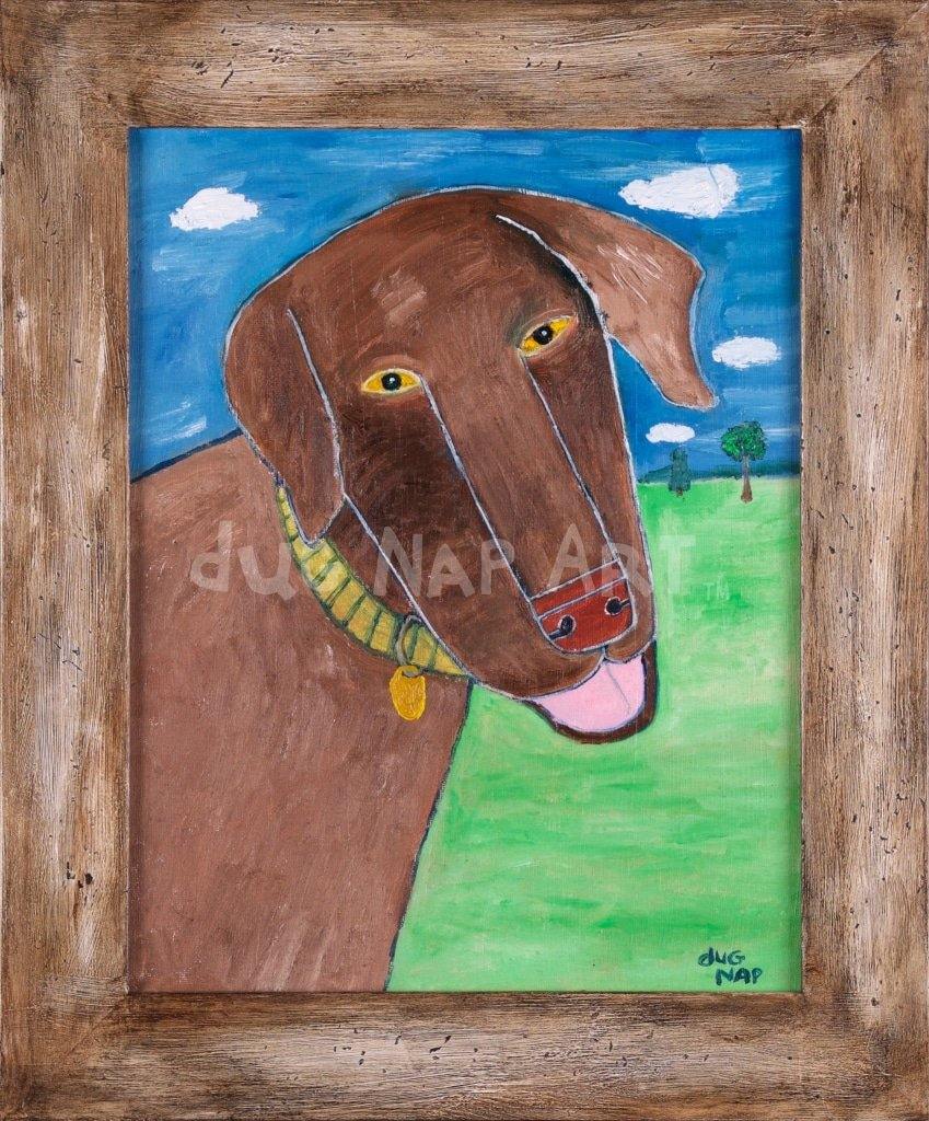 Brown Dog 14 3/4" x 17 3/4" Acrylic on Canvas