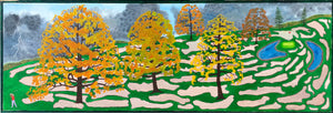 Golf Course - 24 x 84 Oil on Board