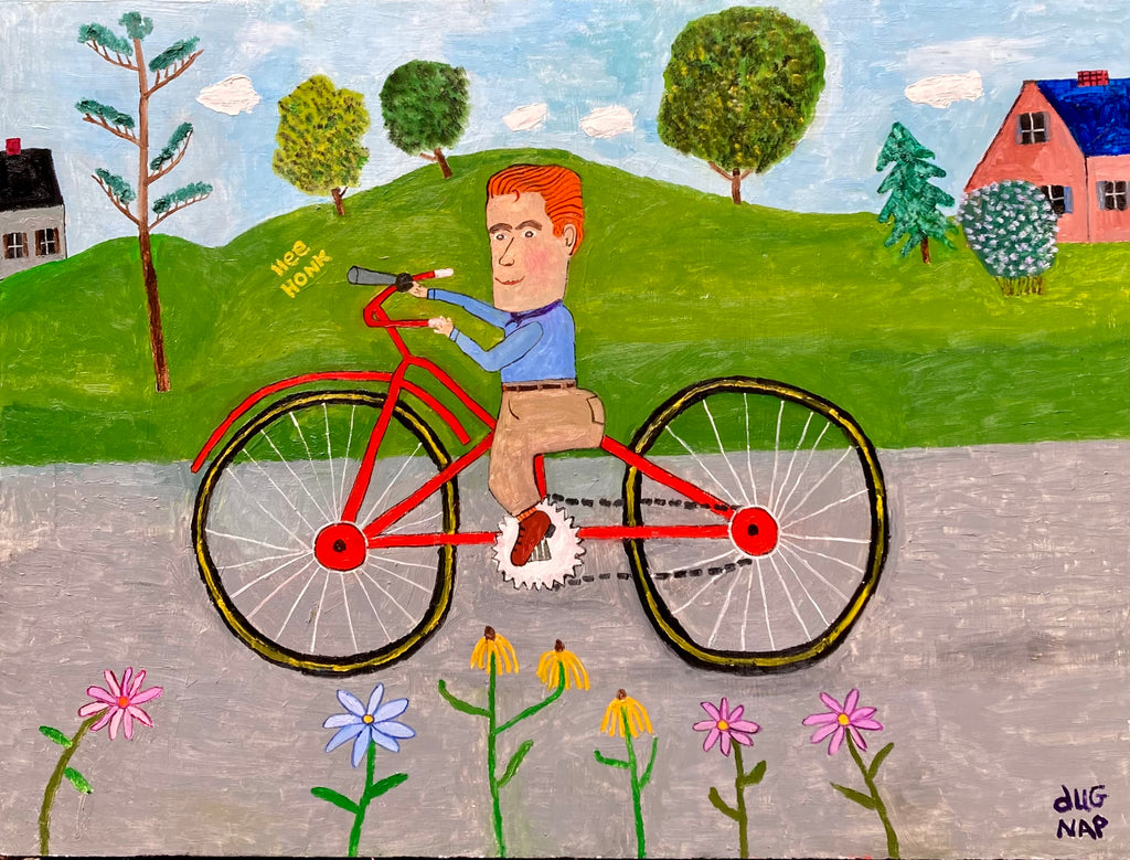Roger’s First Bike Ride 36” x 48” Oil on Wood Panel