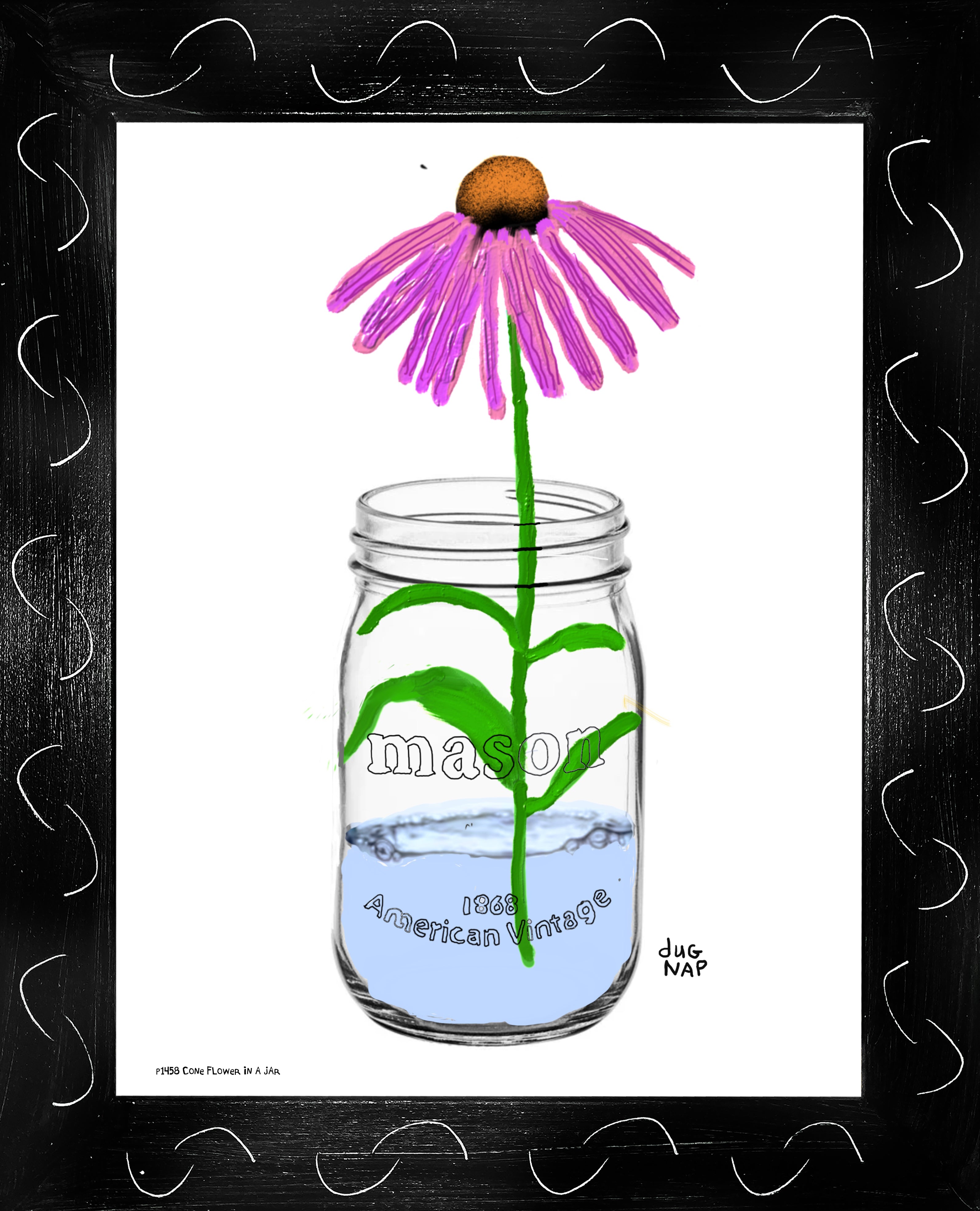 p1458 Coneflower In A Jar