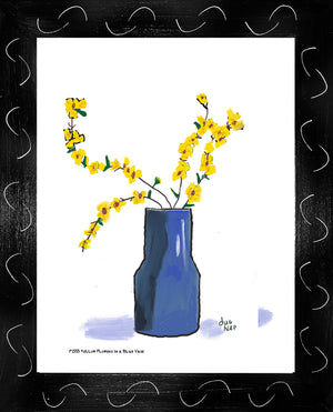 P1555 Yellow Flowers in a Blue Vase
