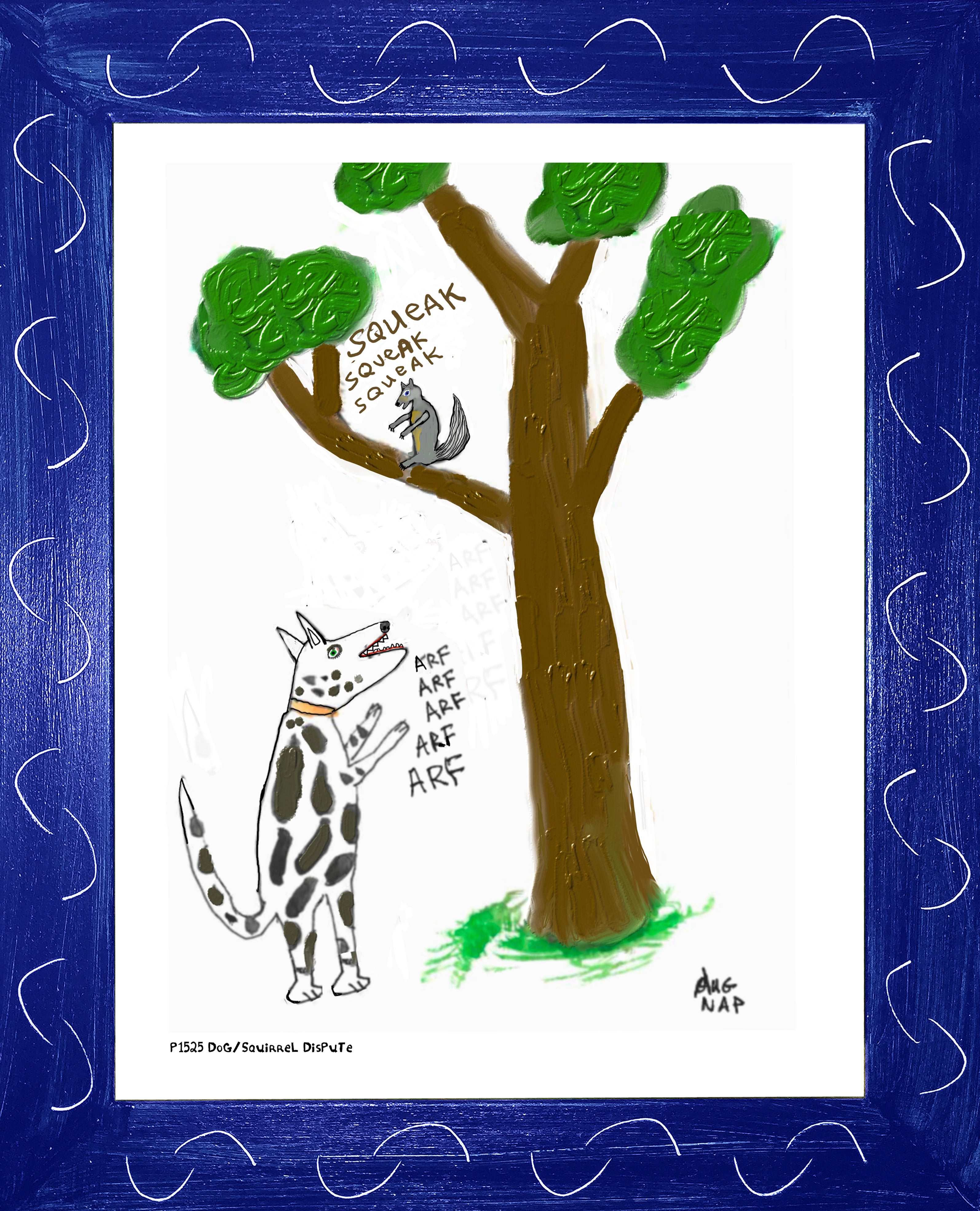 p1525 Dog Squirrel Dispute