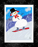 p1393 Snowman Snowboader