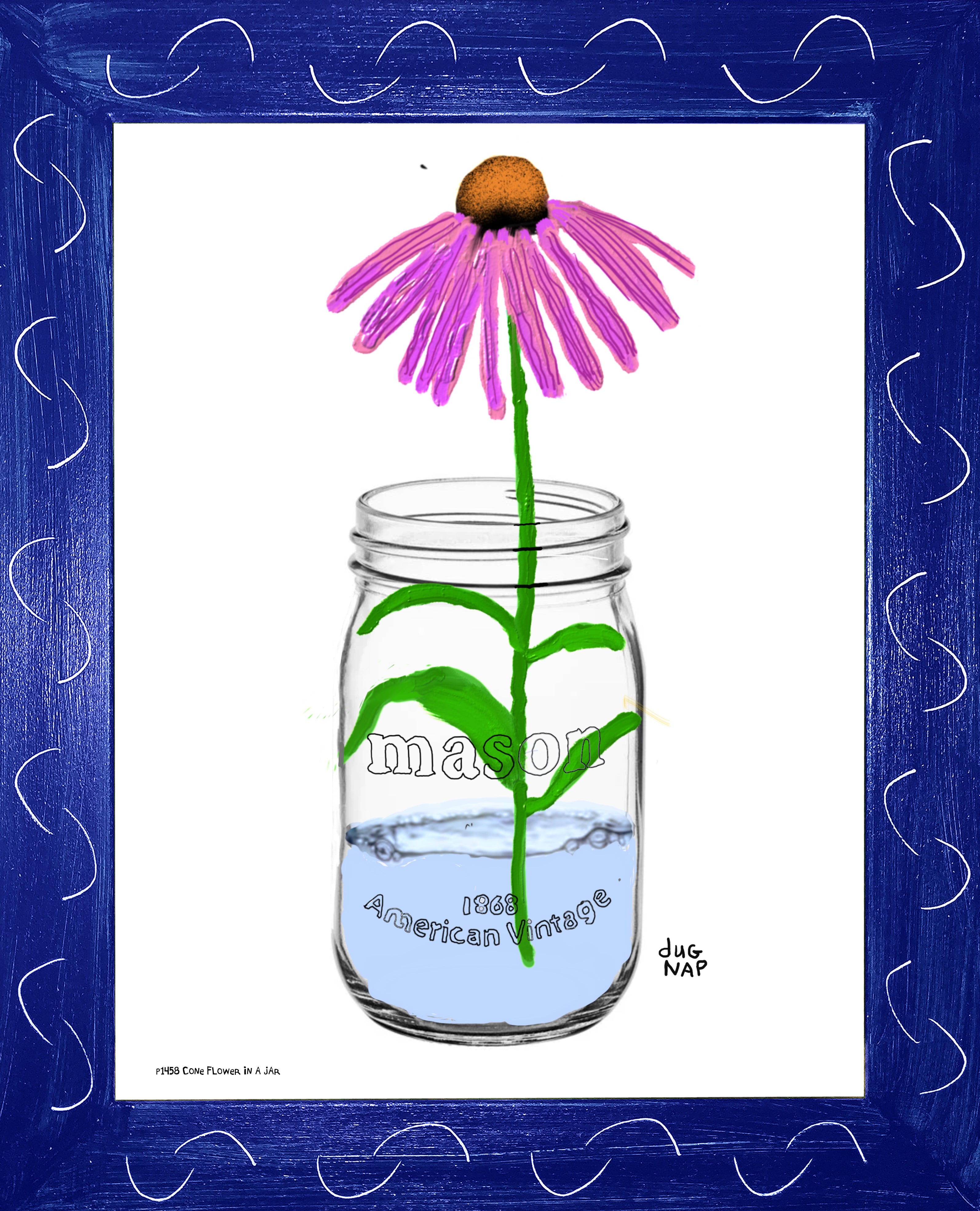 p1458 Coneflower In A Jar