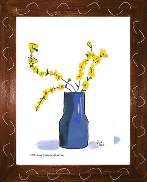 P1555 Yellow Flowers in a Blue Vase