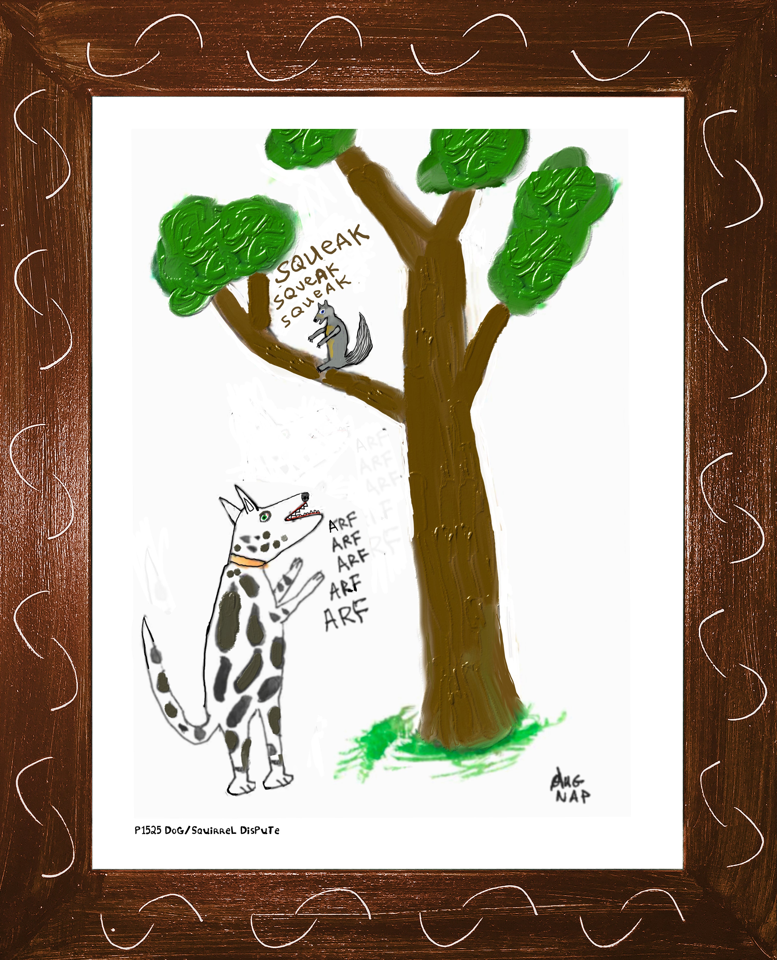 p1525 Dog Squirrel Dispute