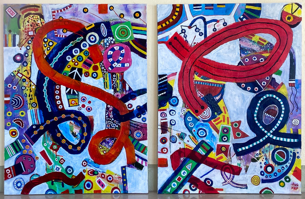 Big Block (Diptych) 36"x48" Acrylic on Canvas