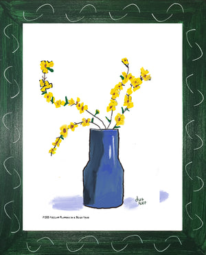 P1555 Yellow Flowers in a Blue Vase