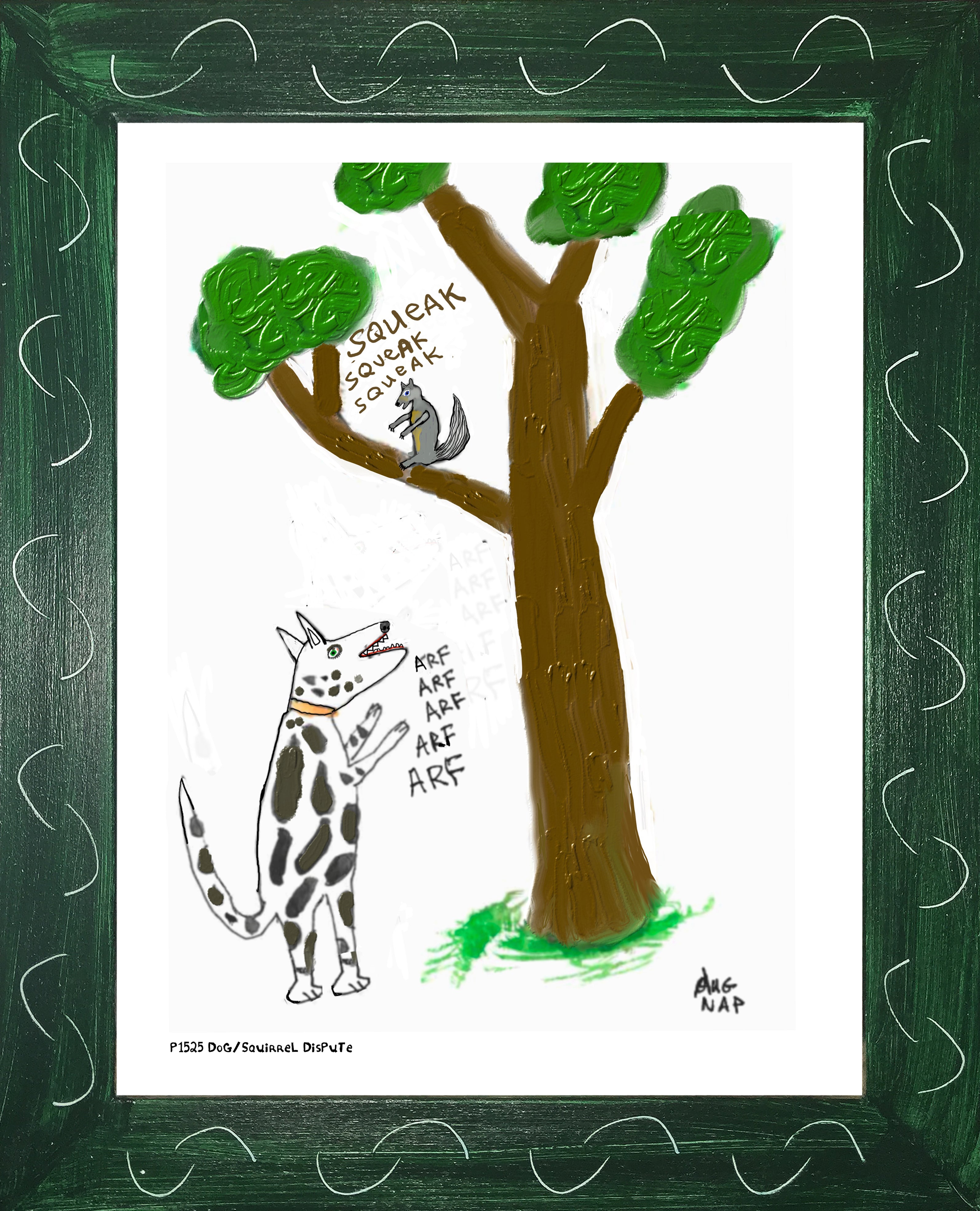 p1525 Dog Squirrel Dispute