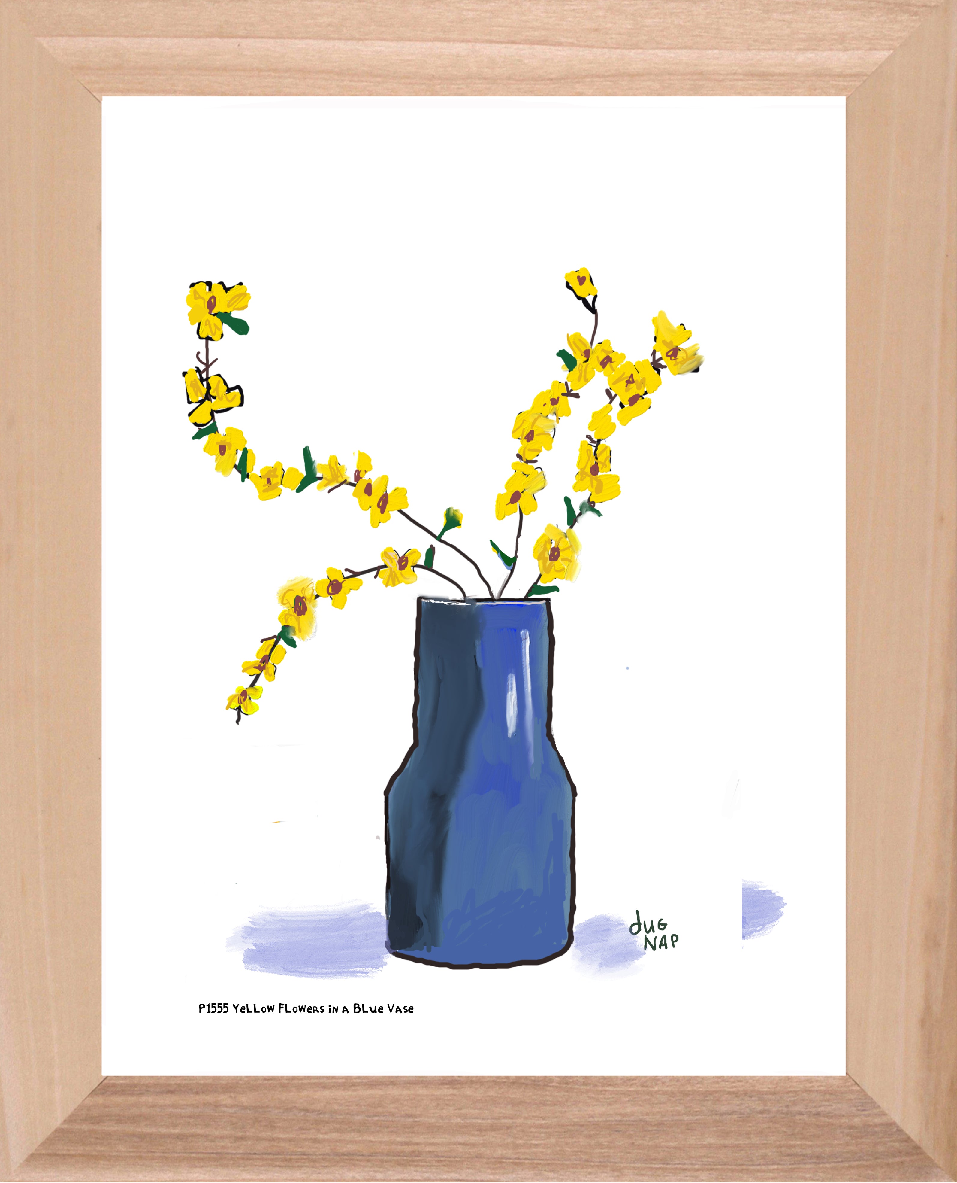 P1555 Yellow Flowers in a Blue Vase