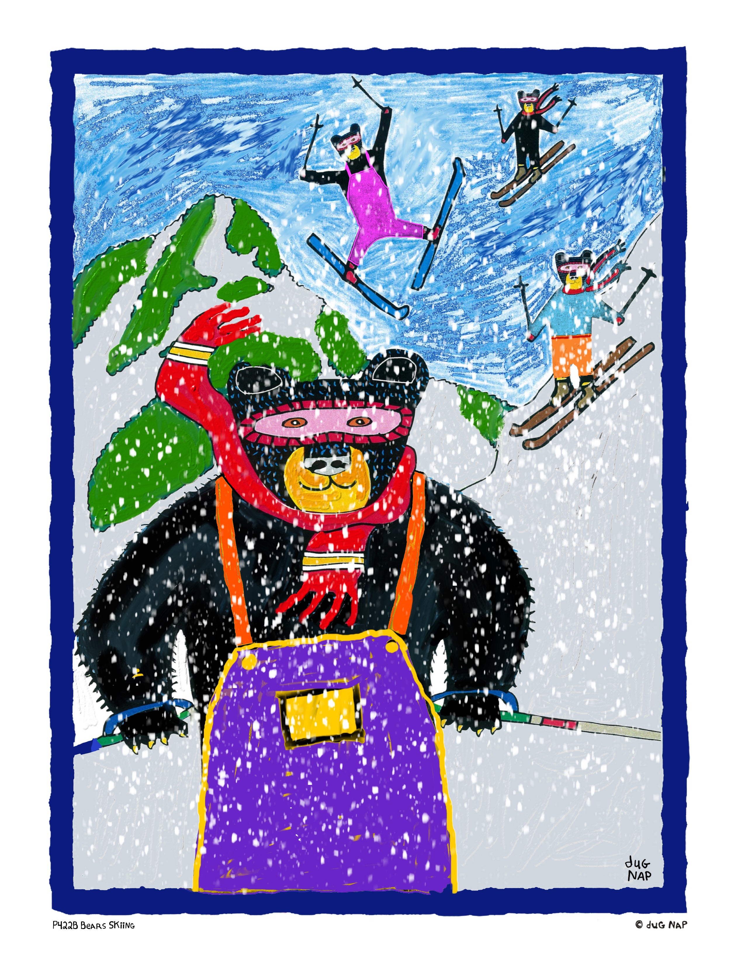 P422B Bears Skiing