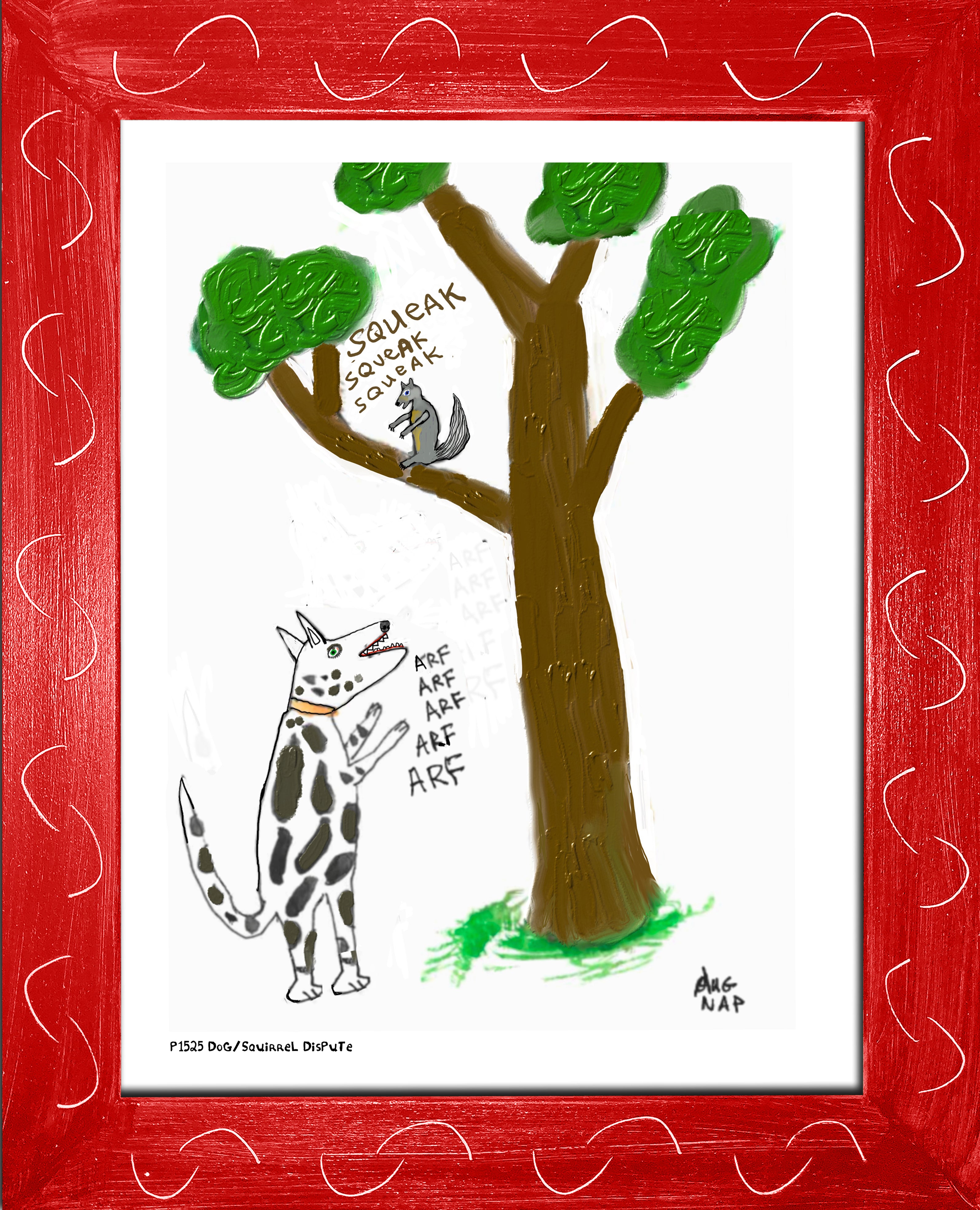 p1525 Dog Squirrel Dispute