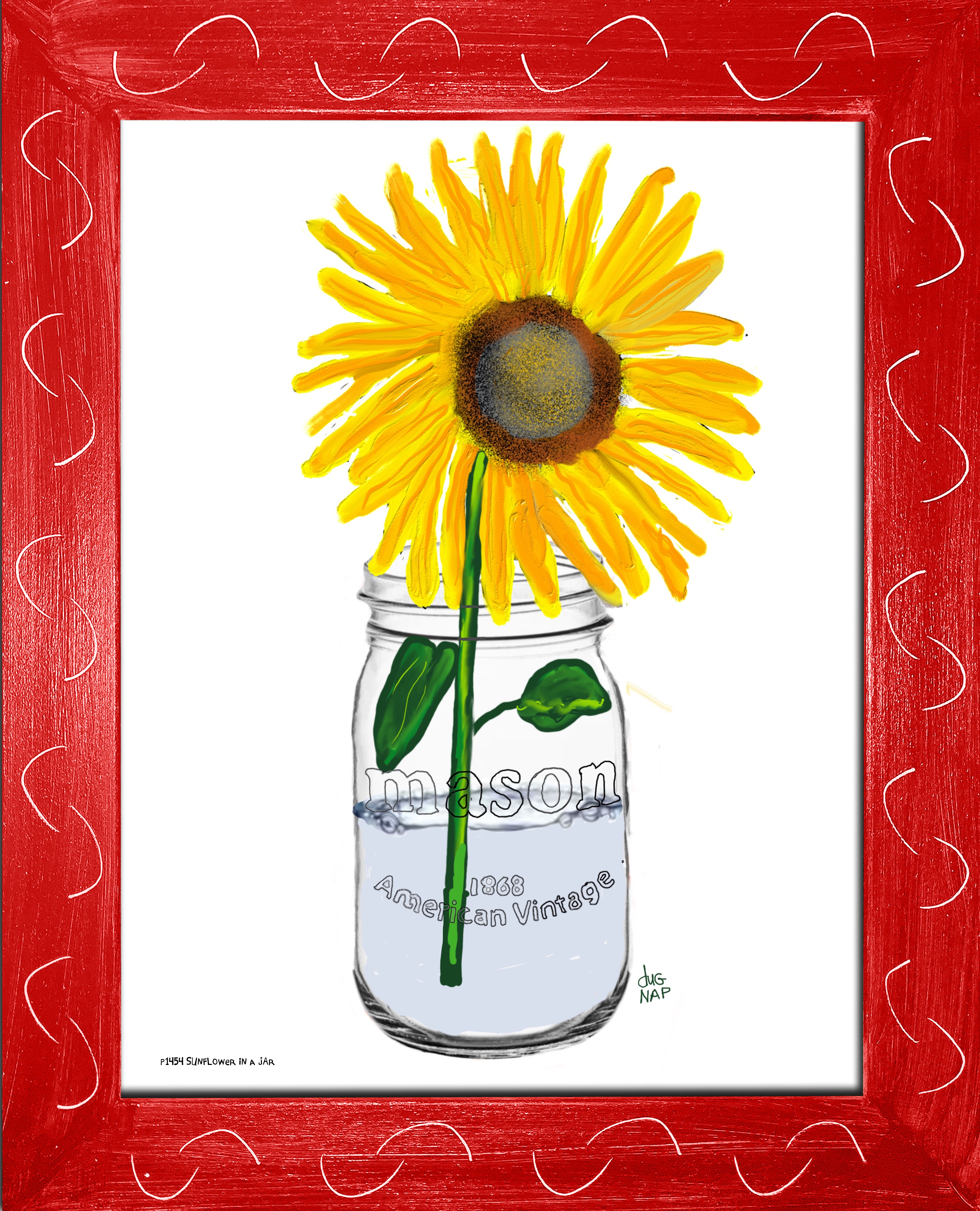 p1454 Sunflower In A Jar