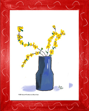 P1555 Yellow Flowers in a Blue Vase