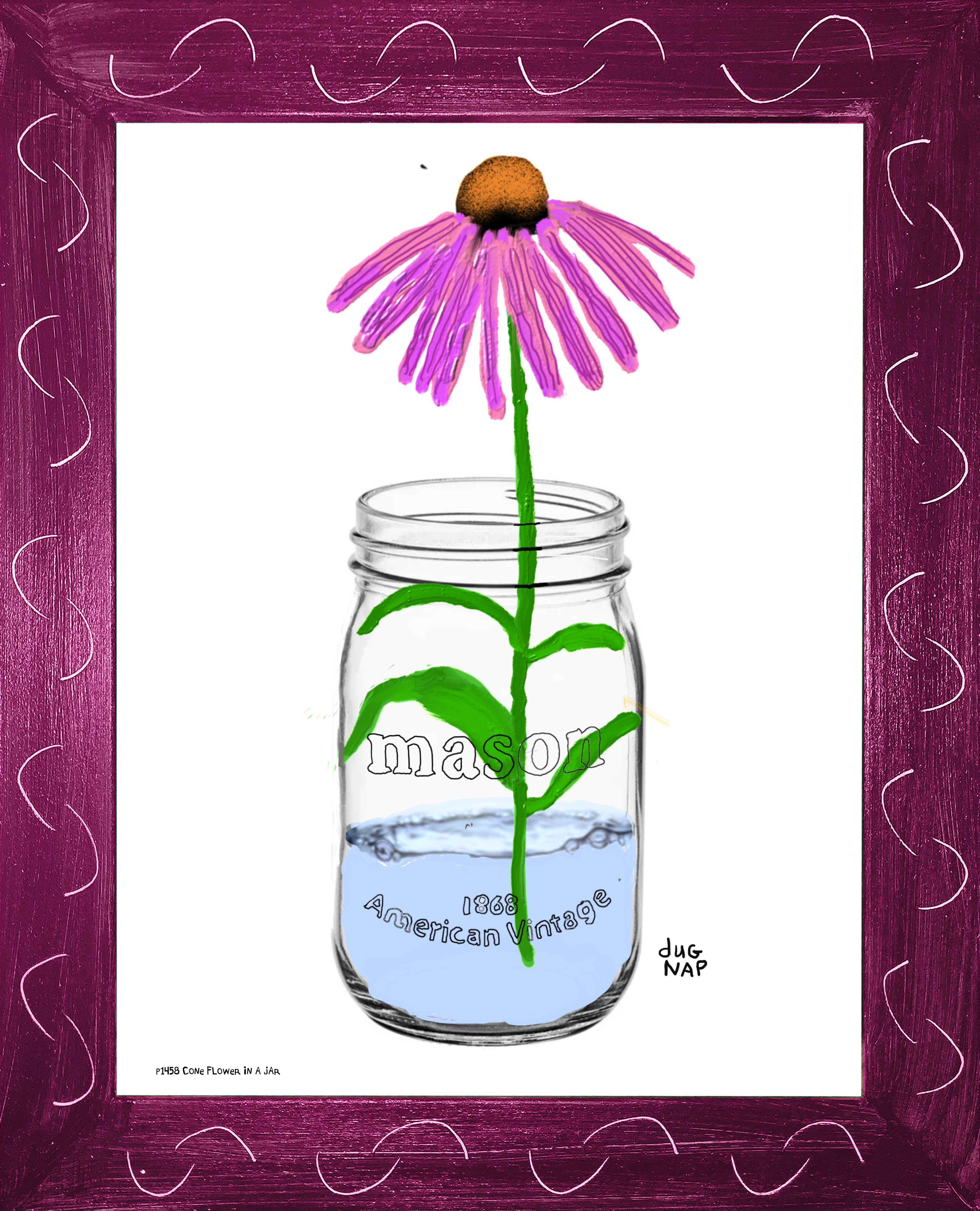 p1458 Coneflower In A Jar