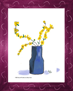 P1555 Yellow Flowers in a Blue Vase