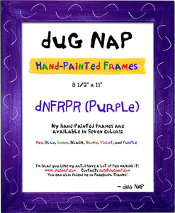 Hand-Painted 8.5 x 11 Frame - Purple - dug Nap Art