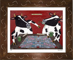 P609 - Cows Playing Scrabble - dug Nap Art