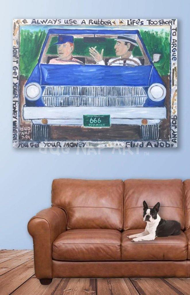 Always Use A Rubber - 48 x 60 Oil on Board - dug Nap Art