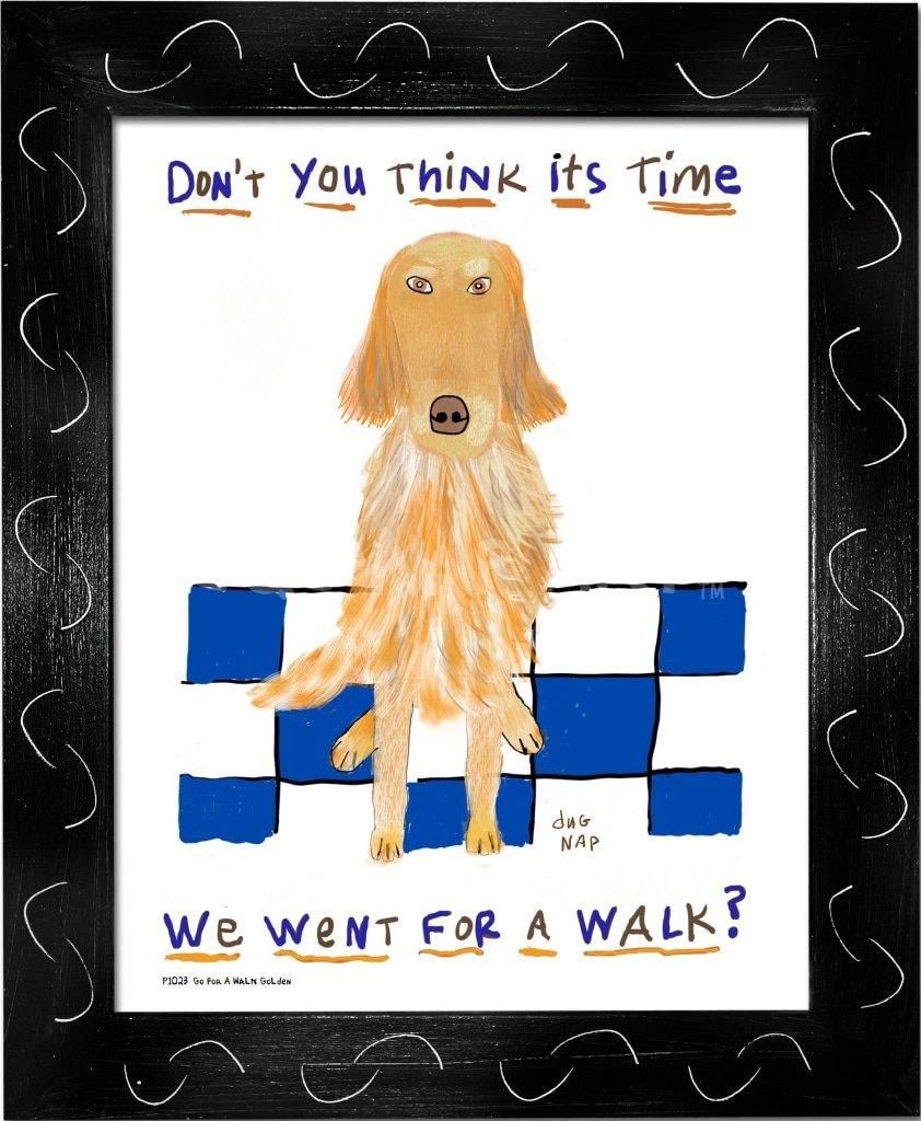 Go For A Walk Golden Art Print by dugNap – dug Nap Art