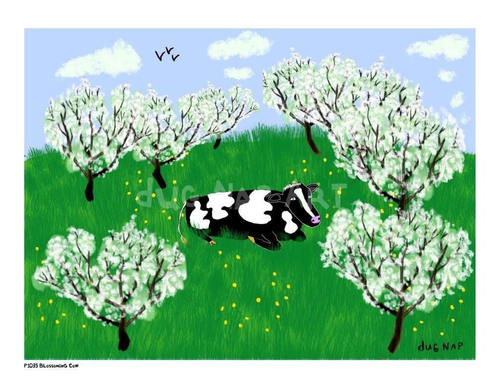 P1035 - Blossoming Cow - dug Nap Art