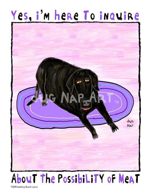 P1073 - Hungry Black Lab 2 - dug Nap Art