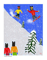 P1251 - Bears Snowboarding Small (8.5 X 11) / Unframed