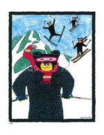 P422 - Bears Skiing - dug Nap Art
