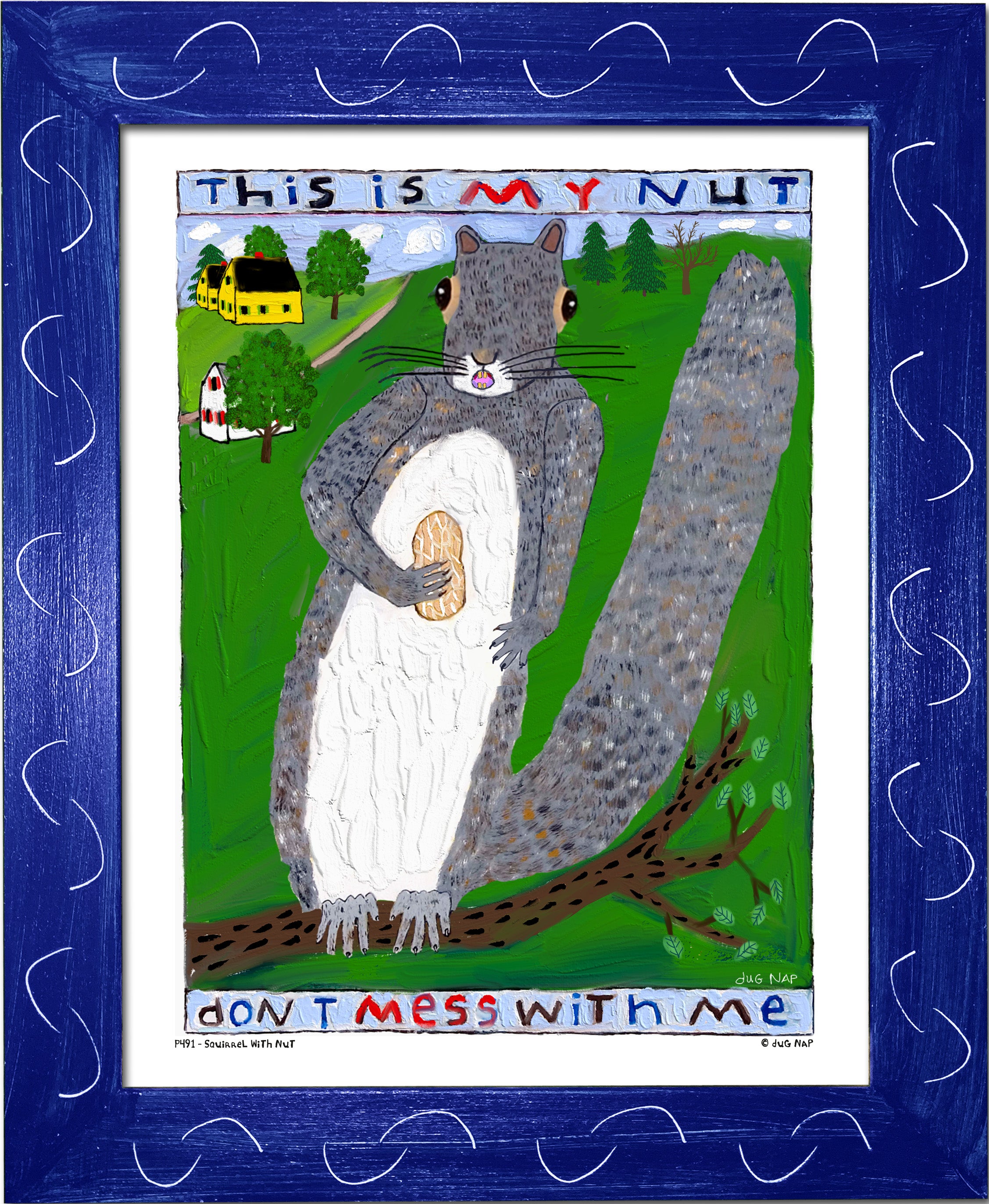 P491 - Squirrel with Nut - dug Nap Art