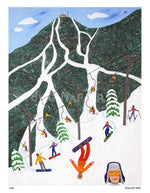 P636 - Snowboarders On A Mountain - dug Nap Art