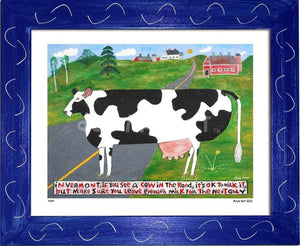 P644 - Vermont Cow In The Road - dug Nap Art