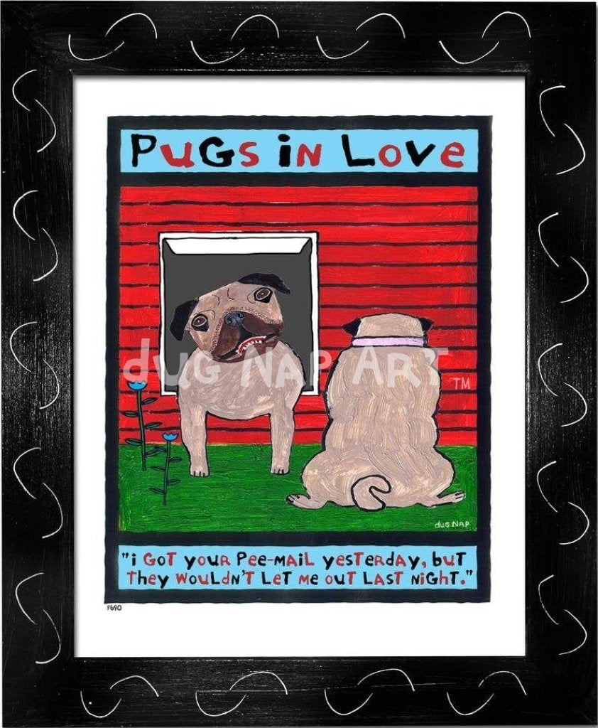 P690 - Pugs In Love - dug Nap Art