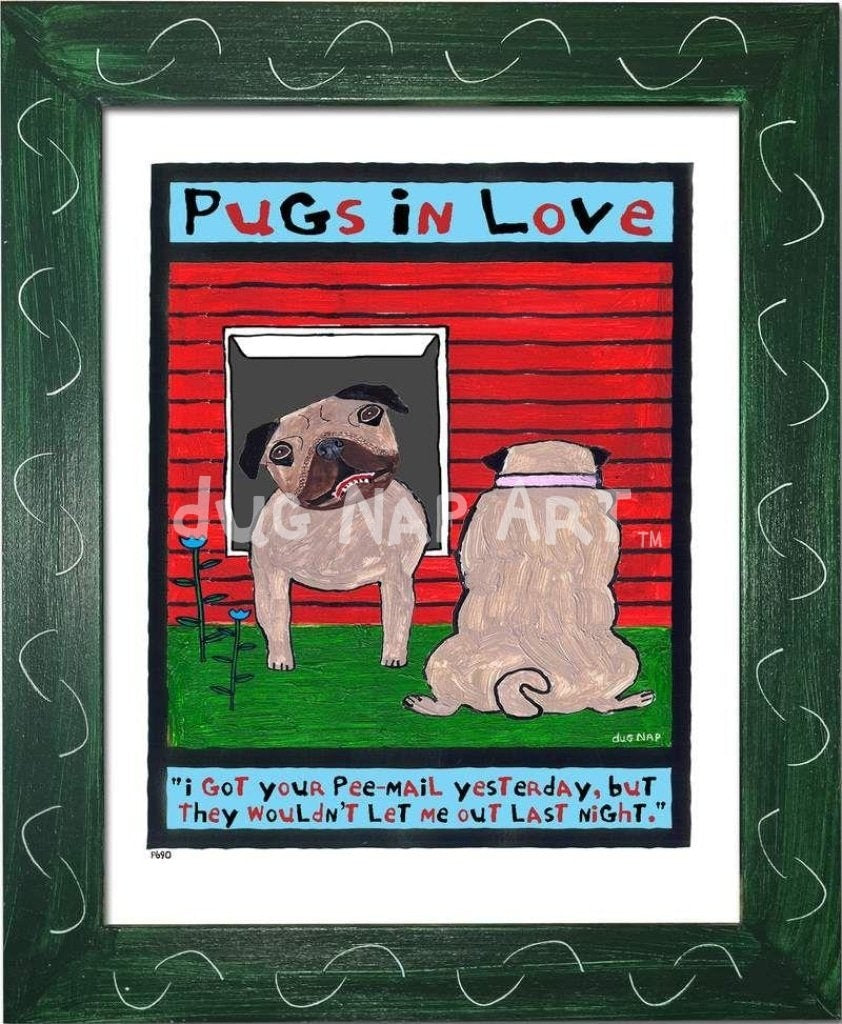 P690 - Pugs In Love - dug Nap Art