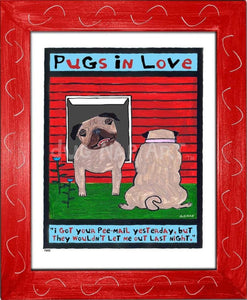 P690 - Pugs In Love - dug Nap Art