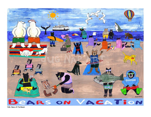 P696 - Bears At The Beach MV - dug Nap Art