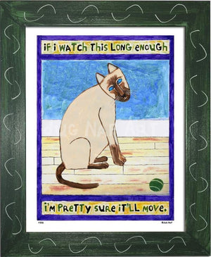 P773 - Cat Watching Ball (Siamese) - dug Nap Art