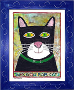 P778 - Thank God For Cats (Black) - dug Nap Art
