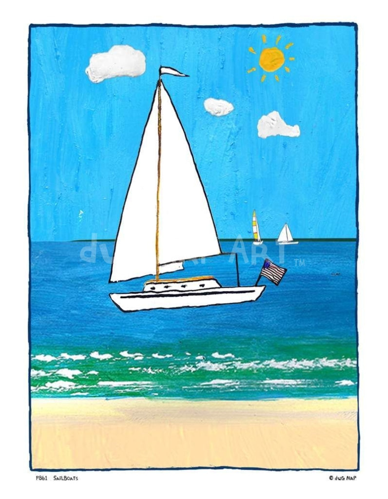P861 - Sailboats - dug Nap Art