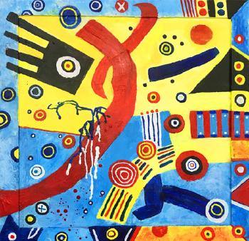 U-9/U-9 (Diptych) - 28 x 28 (Each) Acrylic on Birch Panel - dug Nap Art